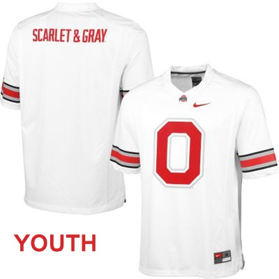 Ohio State Buckeyes Youth Blank #00 White Authentic Nike Fashion College NCAA Stitched Football Jersey RZ19R67ZU